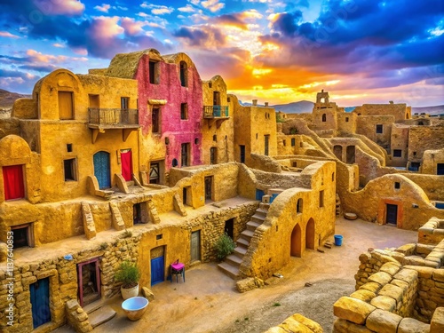 Tunisian Ksar Medenine Granary Ruins - Ancient Fortress Architecture