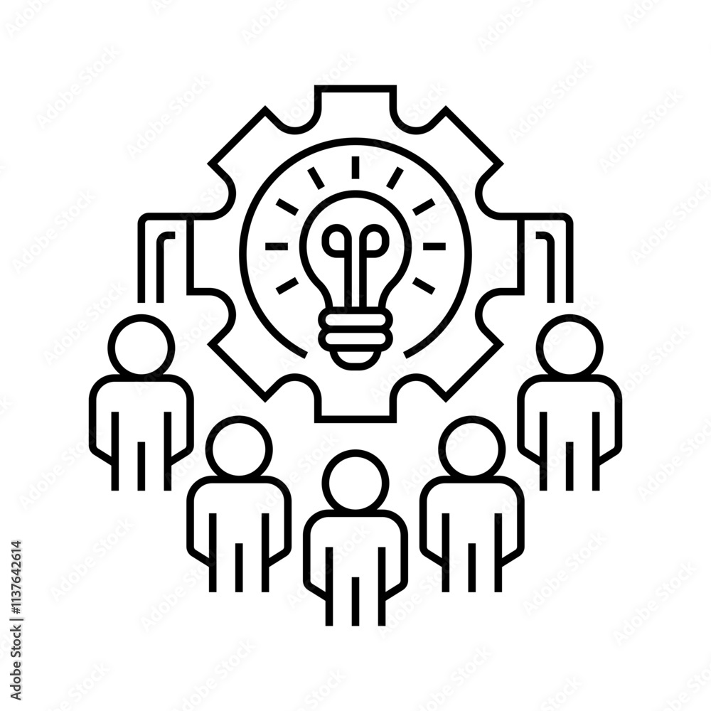 Team Collaboration Line Icon. linear style sign for mobile concept and web design. Outline vector icon. Team Collaboration Line Icon. linear style sign for mobile concept and web design. Outline vector icon.