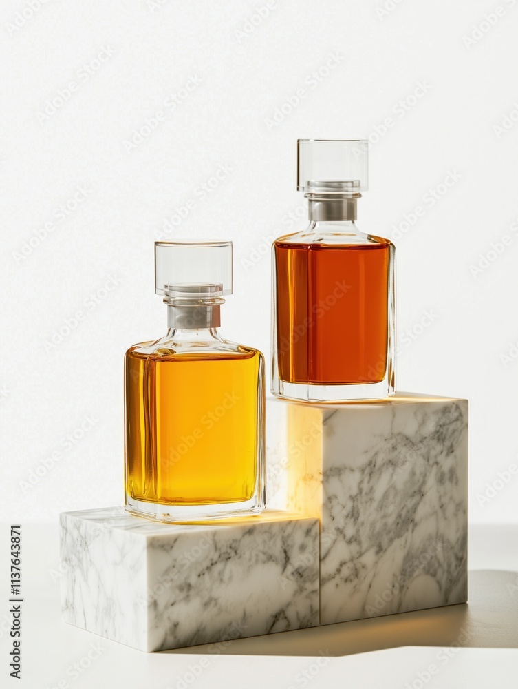 Eco-Friendly Premium Essential Oil Packaging on Marble Podium Eco-Friendly Premium Essential Oil Packaging on Marble Podium