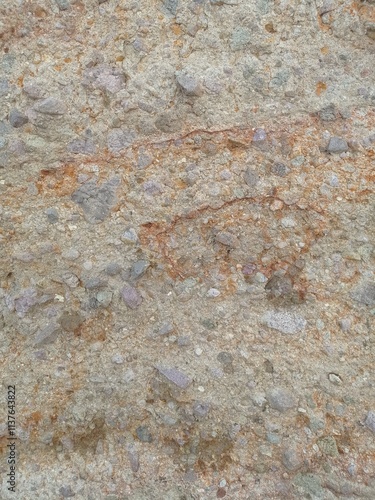Obraz na plátně Photo of the exposed ground surface due to excavator dredging