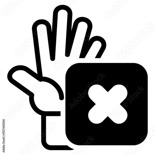Forbidden black glyph style icon