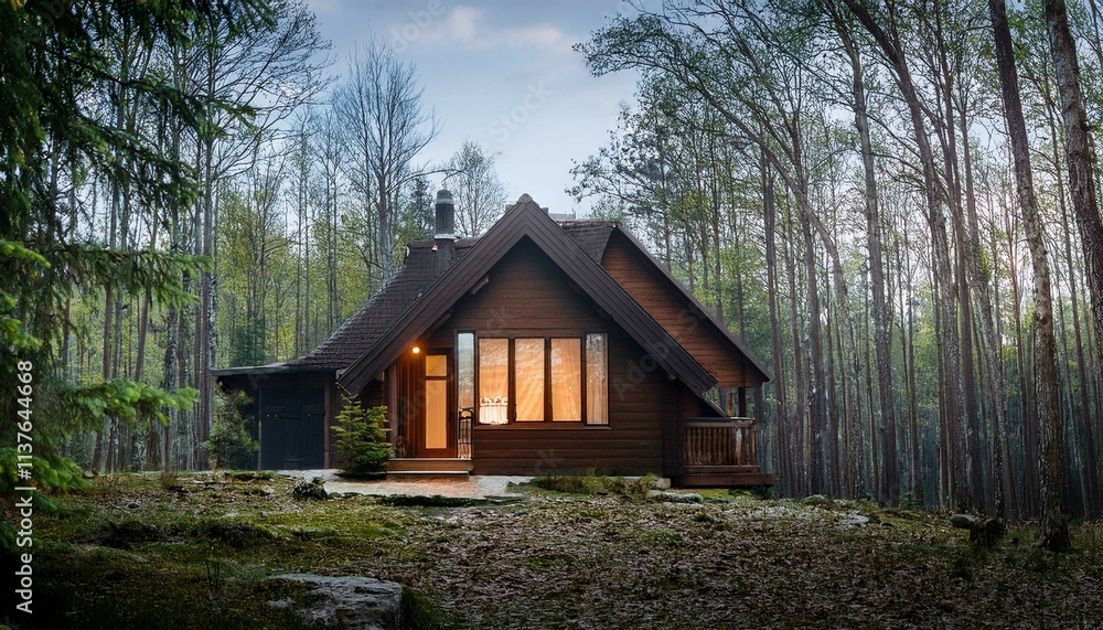 old wooden house in forest old wooden house in forest