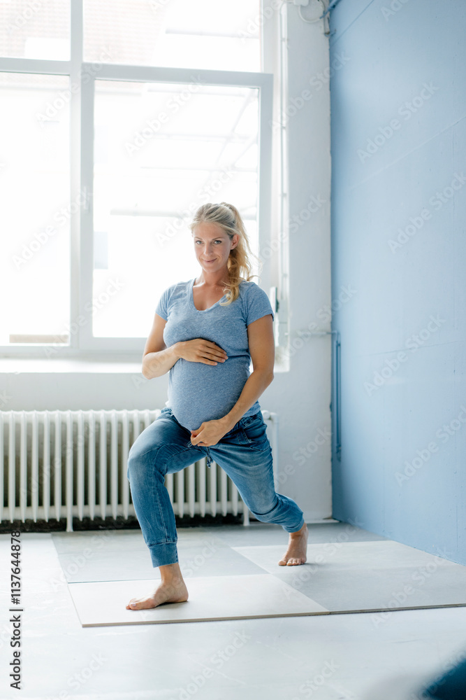 Portrait of pregnant woman practicing yoga Portrait of pregnant woman practicing yoga
