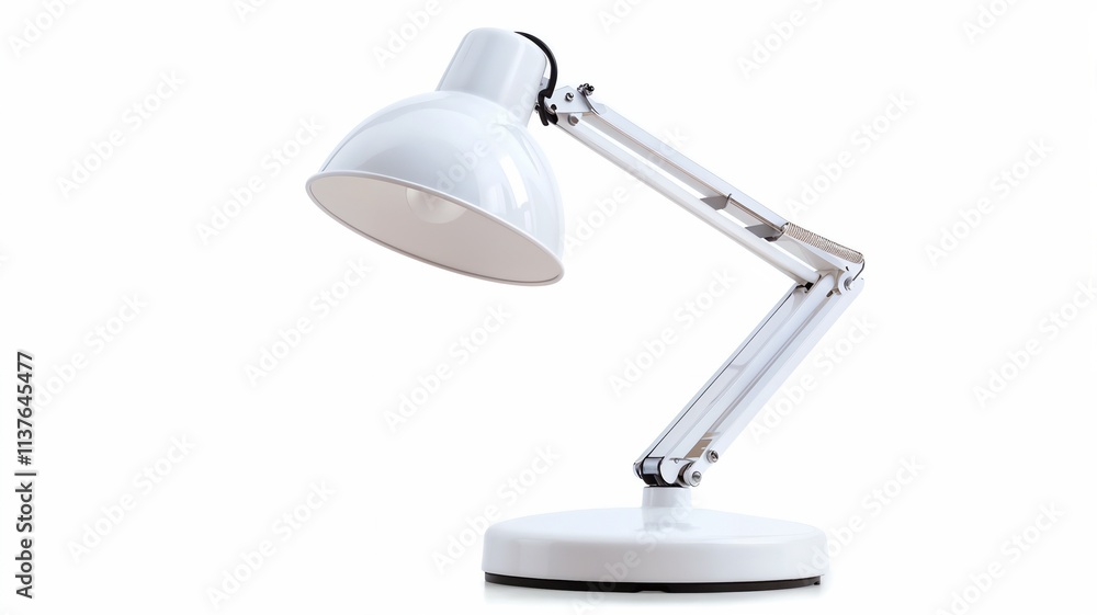 White desk lamp isolated on white background White desk lamp isolated on white background