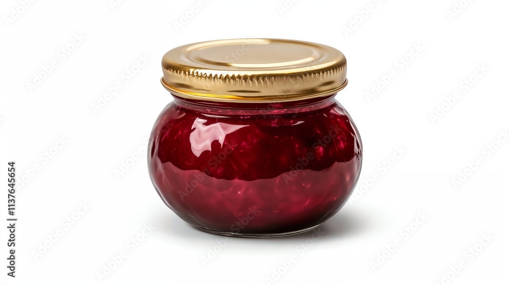 Red jam jar with lid isolated on white Red jam jar with lid isolated on white