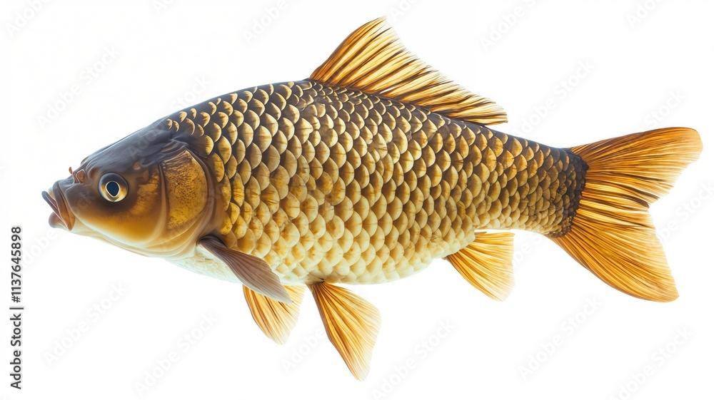 Fototapeta premium Fresh carp fish isolated on white