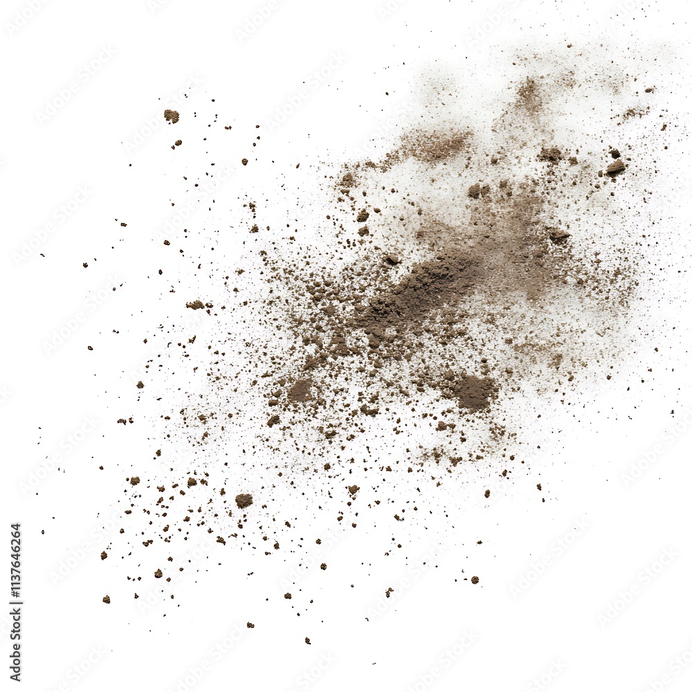Dirt dust isolated on white background and texture, top view
Dirt dust isolated on white background and texture, top view
