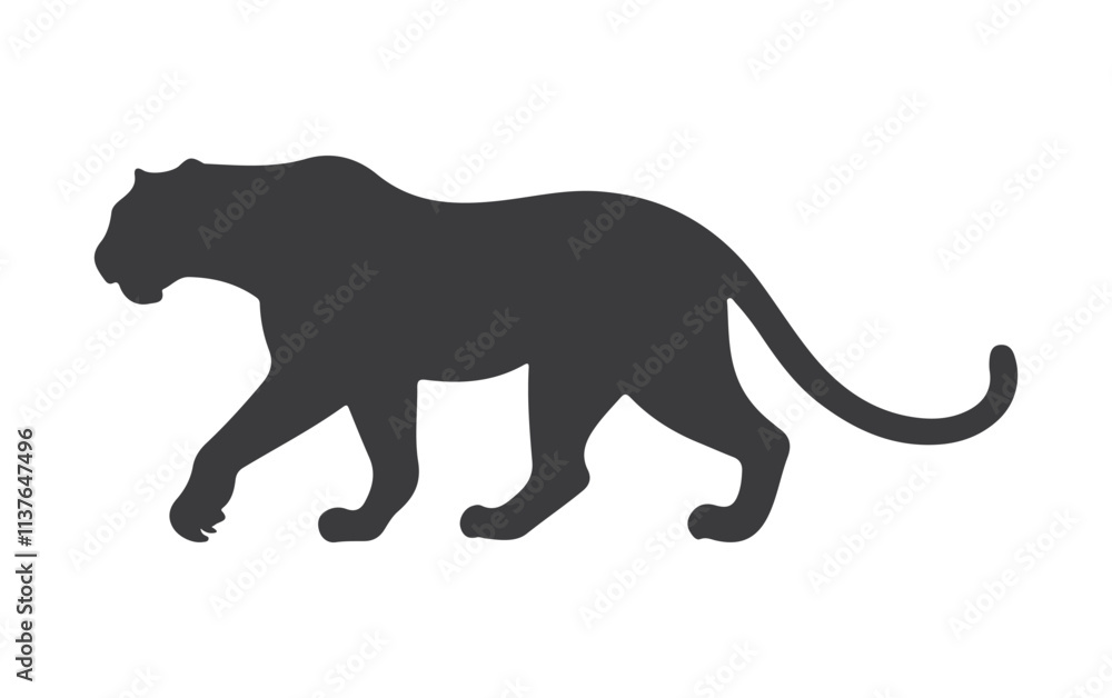 A fierce panther,tiger silhouette, capturing its muscular form and striking stripes, symbolizing power, courage, and untamed wilderness A fierce panther,tiger silhouette, capturing its muscular form and striking stripes, symbolizing power, courage, and untamed wilderness