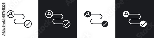 Customer Journey icons collection in black filled and line style.