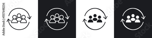 Customer retention icons collection in black filled and line style.