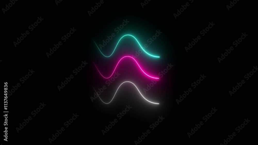 abstract colorful glowing lines, rgb neon wallpaper, fractal energy texture background on black