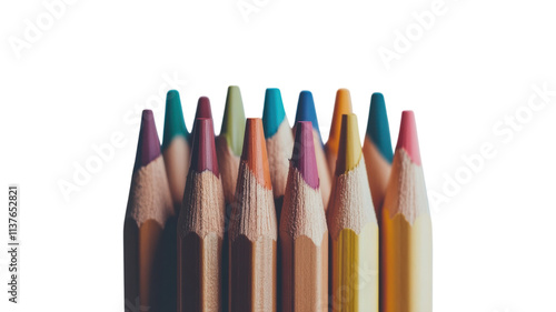 Wallpaper Mural A Vibrant Bundle of Colored Pencils with Tips Fanned Out Perfect for Art Projects and Design Work. Torontodigital.ca