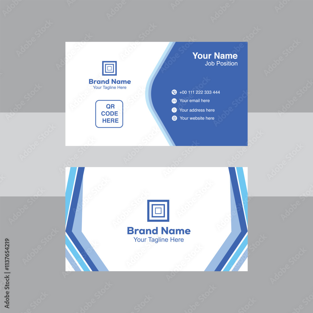 Blue Modern Business Card Template Design. Visiting Card Design, Creative Business Card Design Blue Modern Business Card Template Design. Visiting Card Design, Creative Business Card Design