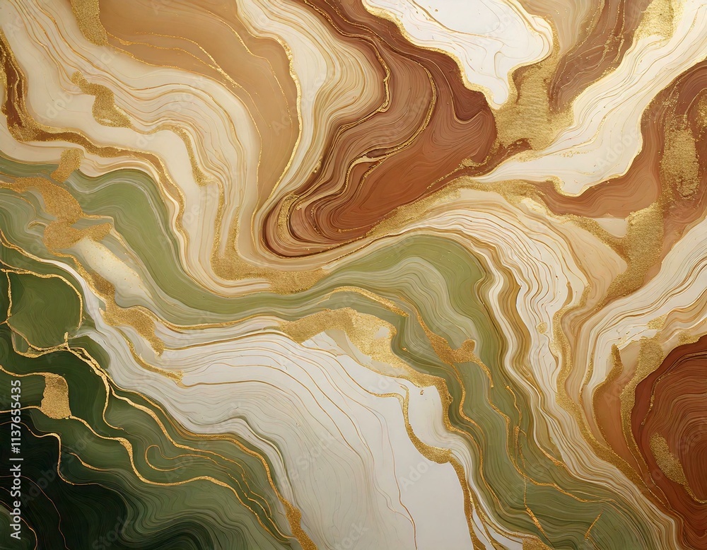 Obraz premium Brown, beige, ivory, liquid, marble, watercolor, background, with, gold, lines, pastel, elegant, smooth, fluid, texture, soft, modern, luxurious, artistic, design, contemporary, gradient, abstract, br