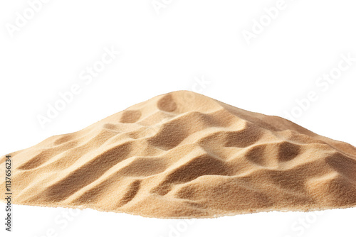 Pile desert sand scattered isolated on white or transparent background