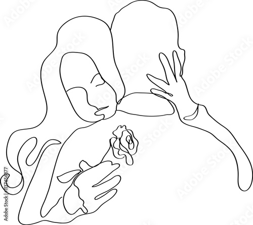 hand drawn illustration of a men and a woman