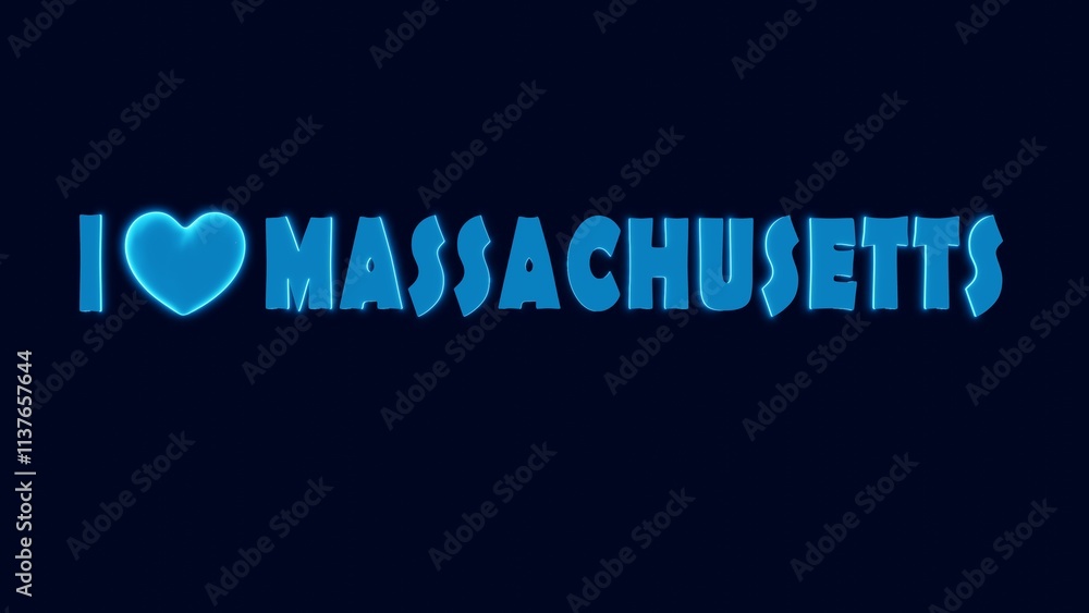 I LOVE MASSACHUSETS NEON STYLE DESIGN I LOVE MASSACHUSETS NEON STYLE DESIGN