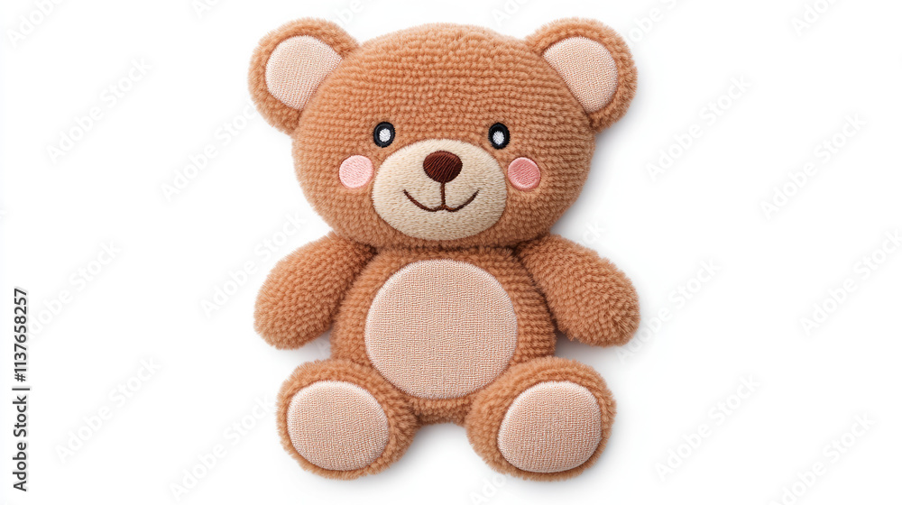 Fototapeta premium Playful teddy bear cozy home setting plush toy warm environment close-up view childhood joy