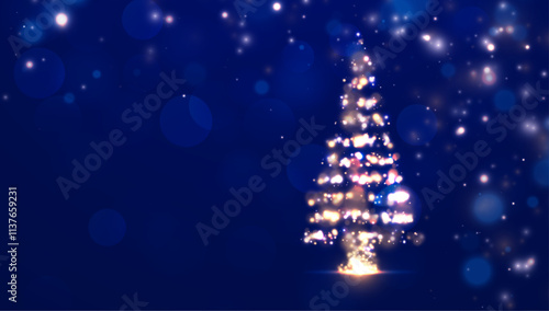Merry Christmas and Happy New Year lights. Bright abstract blurred lights pattern.