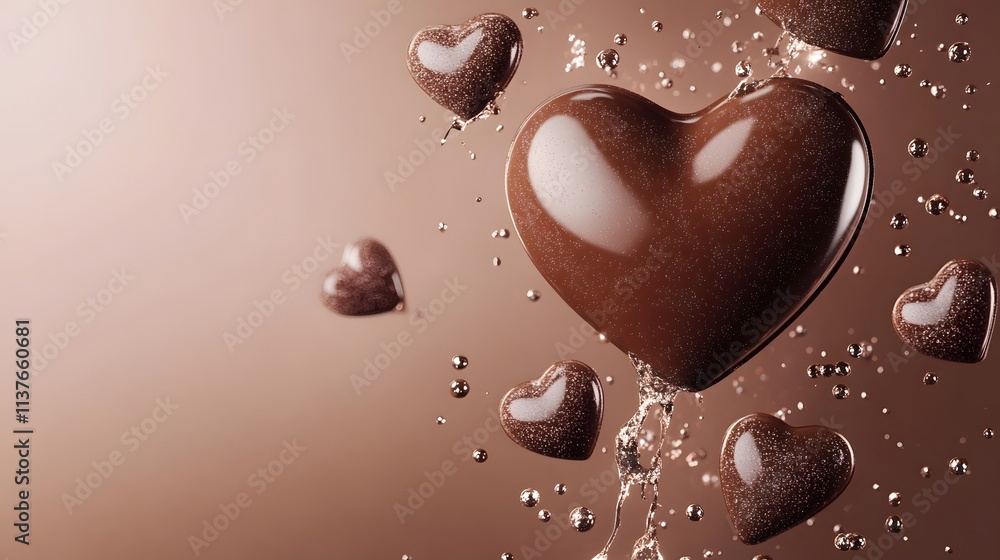 chocolate heart shape, background chocolate heart shape, background