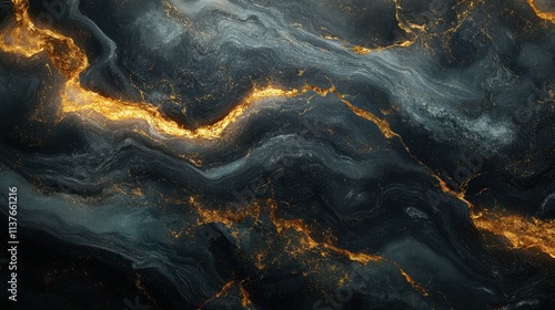 Dramatic Black and Gold Swirling Abstract Background for Elegant Design Projects