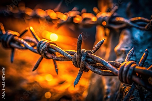 Low Light Barbed Wire Texture Photography: Dark, Gritty, Detailed Images