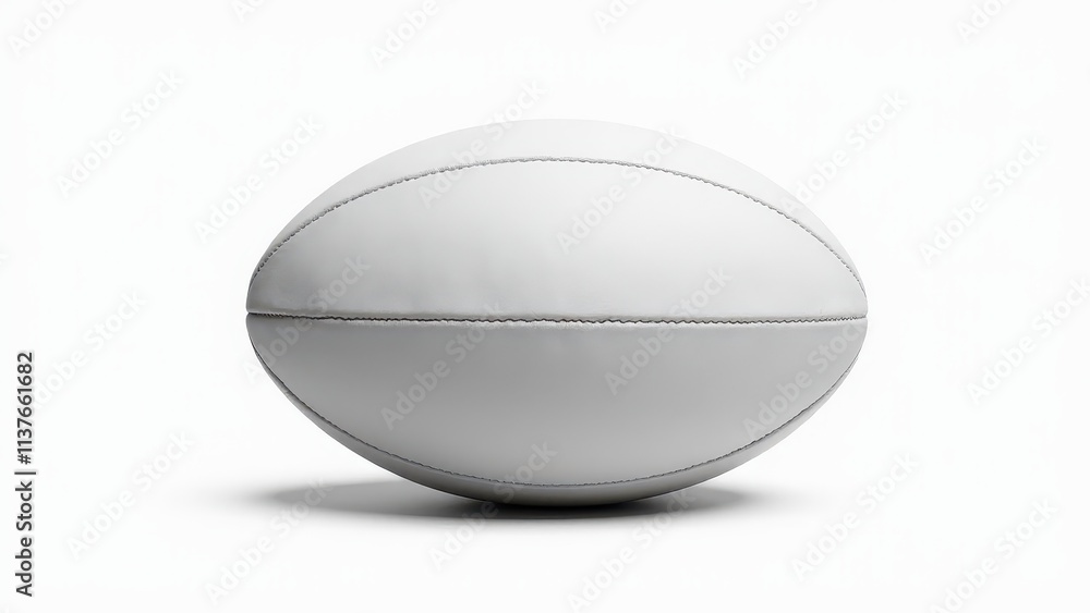 Rugby ballon with a simple design, emphasizing its shape and texture on a neutral background Rugby ballon with a simple design, emphasizing its shape and texture on a neutral background