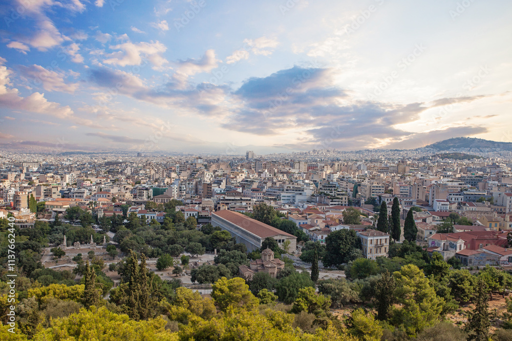Fototapeta premium Aerial view of the city, Athens, Greece