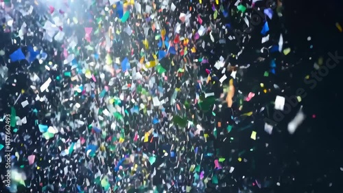 Wallpaper Mural Colorful confetti falls under bright lights at a festive celebration in a lively venue Torontodigital.ca