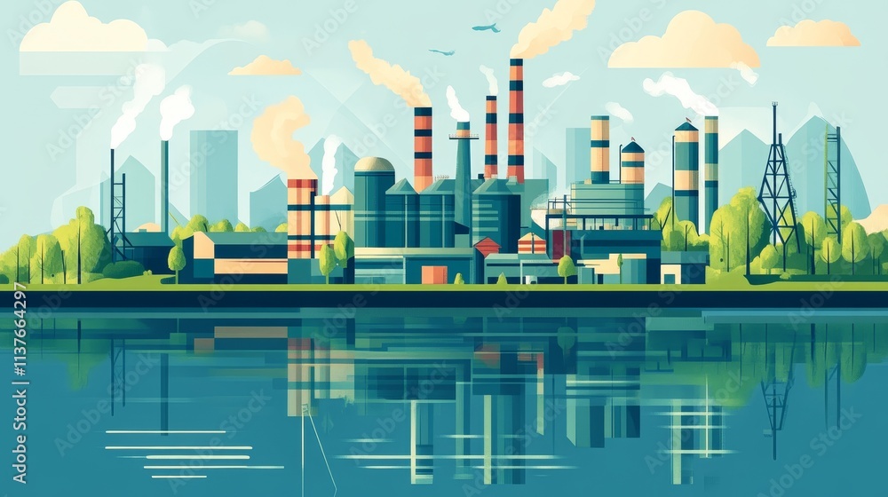 Obraz premium Corporate responsibility and climate action, Businesses combating climate change, Corporate strategies for sustainability, Climate-conscious corporate initiatives