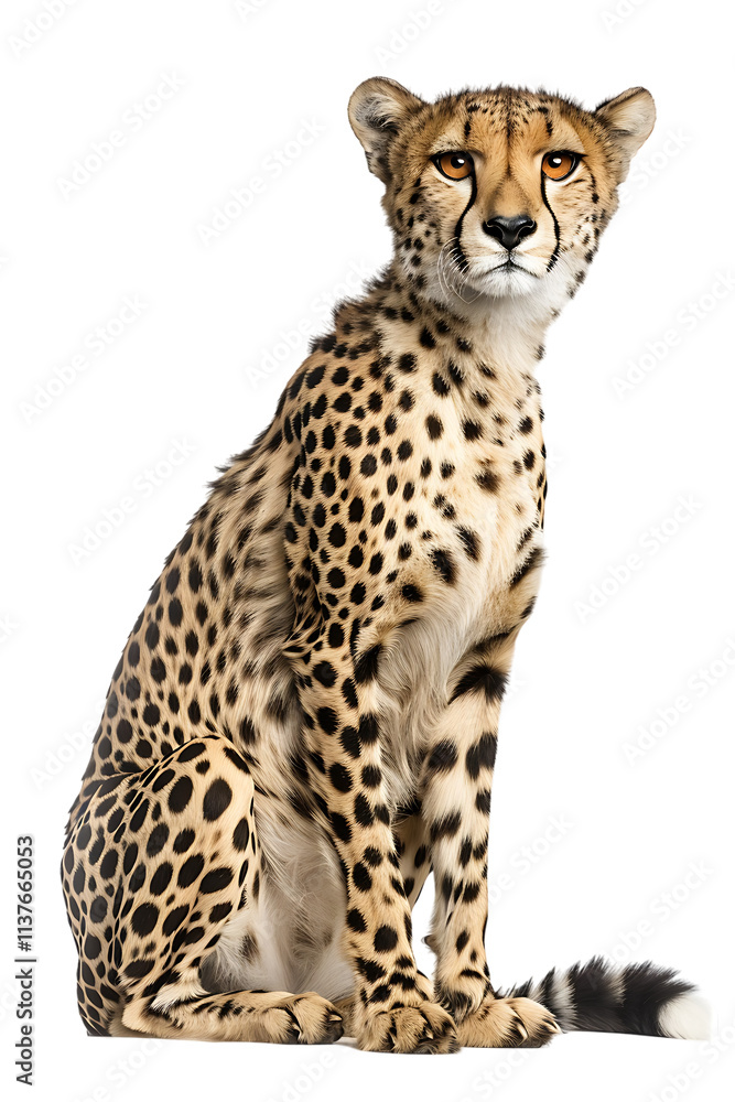 A Cheetah Sitting Gracefully, with Its Distinctive Spotted Coat and Elegant Posture, Isolated on a Transparent Background. Perfect for Wildlife, Animal, or Nature-Themed Designs A Cheetah Sitting Gracefully, with Its Distinctive Spotted Coat and Elegant Posture, Isolated on a Transparent Background. Perfect for Wildlife, Animal, or Nature-Themed Designs