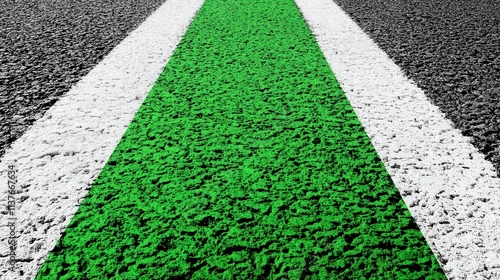 Wallpaper Mural Intricate Green Asphalt Roadway Design with White Markings Torontodigital.ca