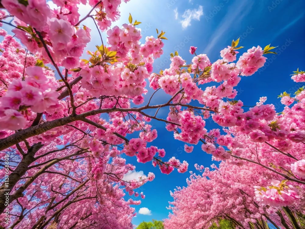 Spring Sakura Cherry Blossom Trees, Blue Sky, Japan, Nature, Pink Flowers, Floral Background, Beautiful Scenery, Landscape Photography, High Resolution Image Spring Sakura Cherry Blossom Trees, Blue Sky, Japan, Nature, Pink Flowers, Floral Background, Beautiful Scenery, Landscape Photography, High Resolution Image