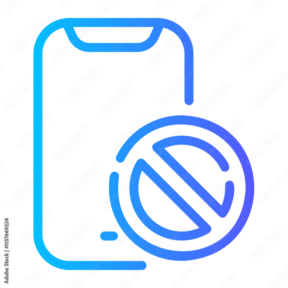 phone prohibition Line Gradient Icon phone prohibition Line Gradient Icon