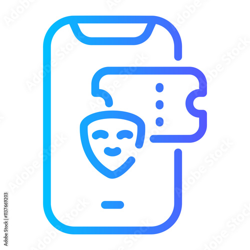 online tickets Line Gradient Icon