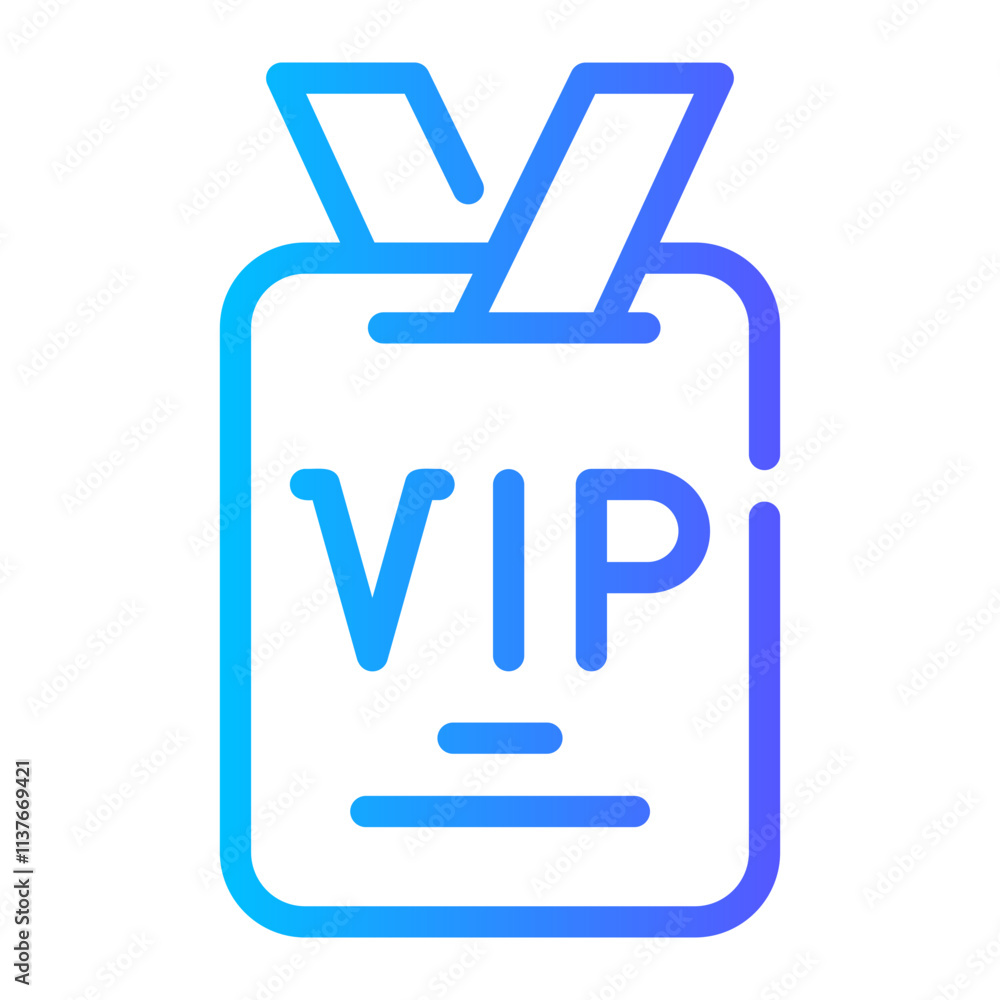 vip pass Line Gradient Icon vip pass Line Gradient Icon