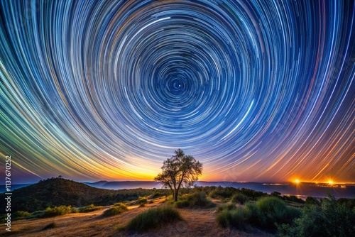 Star Trails Celestial Equator Night Sky Photography Minimalist Earth Rotation Astrophotography Landscape photo