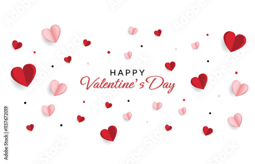 Happy valentine day. with creative love composition of the hearts. Vector illustration