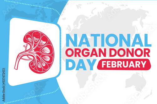 NATIONAL ORGAN DONOR DAY Vector Illustration background