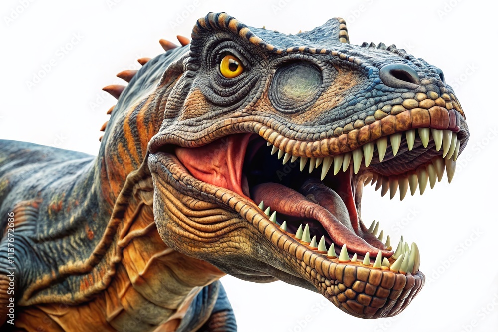 Fototapeta premium Stunning Aerial Dinosaur Views: Drone Photography of Prehistoric Creatures