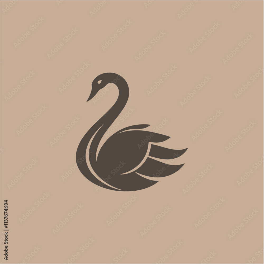 Fototapeta premium swan logo vector illustration logo template