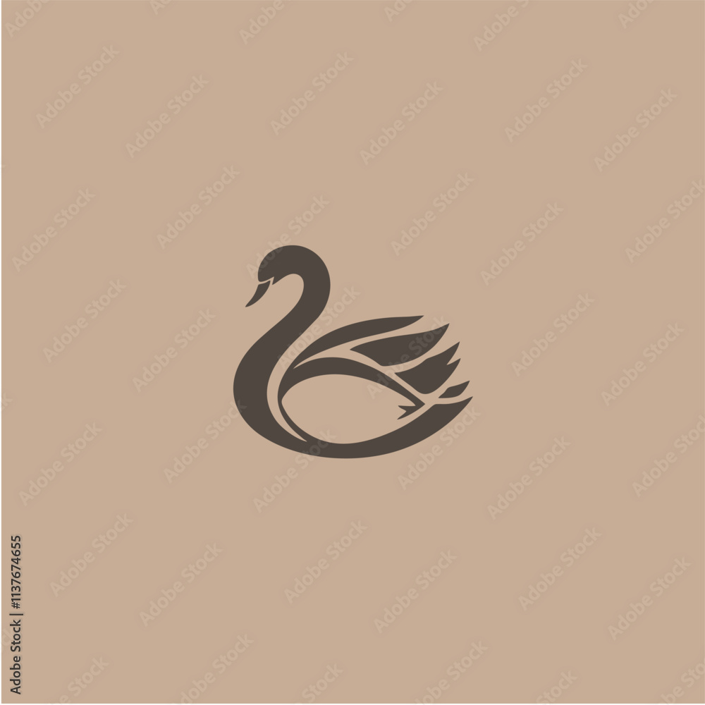 Fototapeta premium swan logo vector illustration logo template