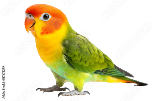 Lovebird isolated on white or transparent background, Agapornis fischeri

