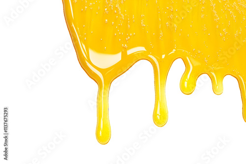 Honey dripping isolated on white or transparent background