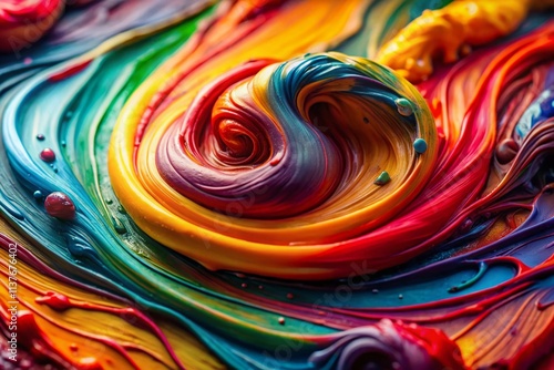 Wallpaper Mural Macro Finger Paint Photography: Close-up Textures, Vibrant Colors, Abstract Art Torontodigital.ca