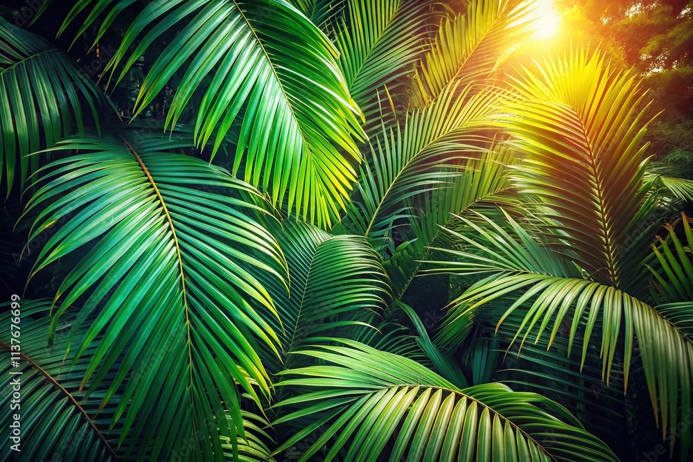 Stunning Drone Photography Palm Leaves Background: Aerial View Tropical Paradise Stunning Drone Photography Palm Leaves Background: Aerial View Tropical Paradise