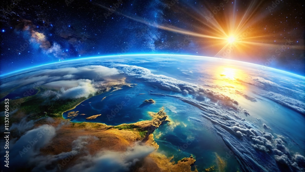 Stunning Earth from Space: A Long Exposure Perspective Showcasing the Vibrant Blue Planet, Capturing the Beauty of Nature and the Expansive Universe in a Mesmerizing View Stunning Earth from Space: A Long Exposure Perspective Showcasing the Vibrant Blue Planet, Capturing the Beauty of Nature and the Expansive Universe in a Mesmerizing View