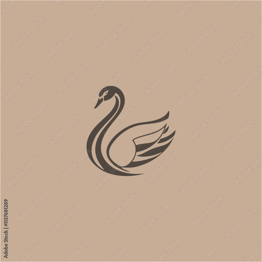 Fototapeta premium swan logo vector illustration logo template