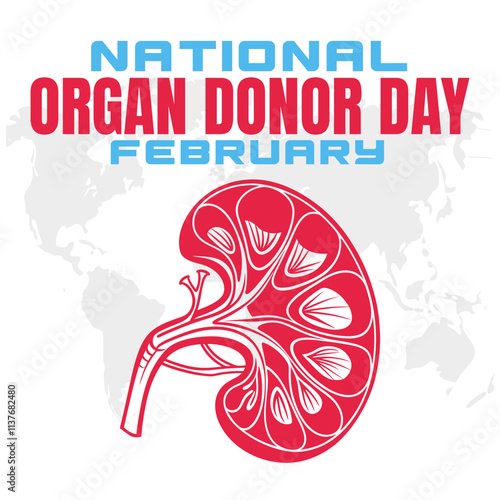 vector illustration for NATIONAL ORGAN DONOR DAY social media post background