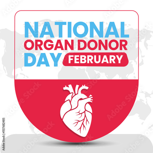 vector illustration for NATIONAL ORGAN DONOR DAY social media post background